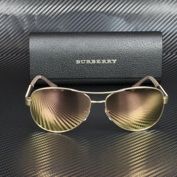 Burberry Matte Rose Gold Mirrored 59mm Sunglasses - Picture 3 of 3